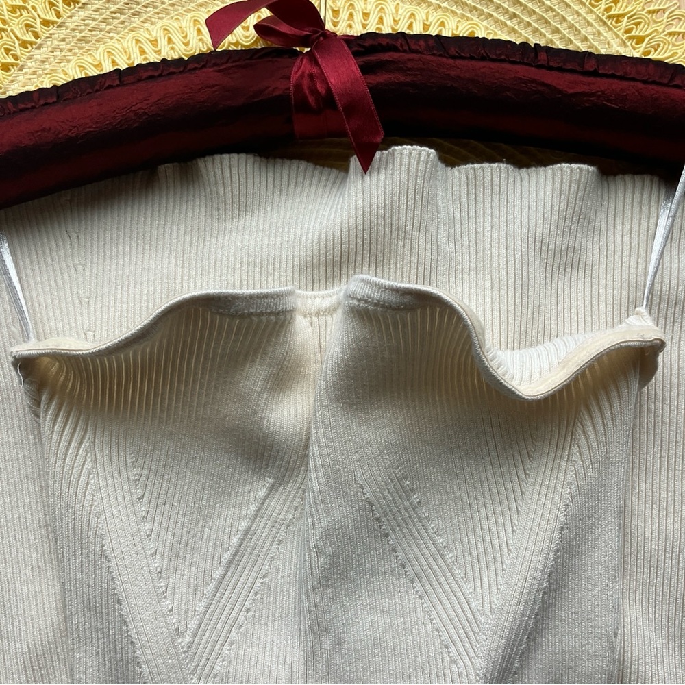 H&M cotton ribbed sheath style dress - Women’s small - light cream yellow